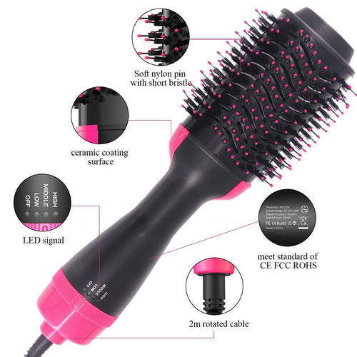 Hair Dryer Hot Air Brush Styler and Volumizer Hair Straightener Curler Comb Roller Electric Ion Blow Dryer Brush