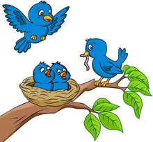 Load image into Gallery viewer, Seeosee Blue birds feeding wall sticker