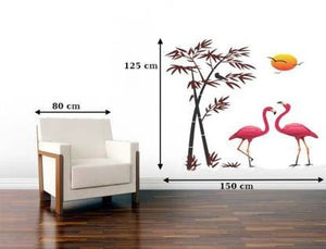 Seeosee Pink Flamingo Bamboo wall sticker