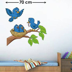 Seeosee Blue birds feeding wall sticker