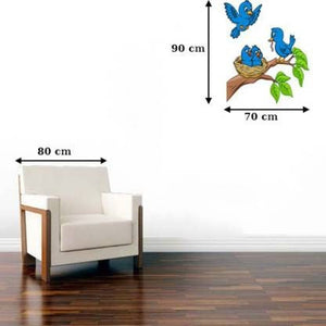 Seeosee Blue birds feeding wall sticker