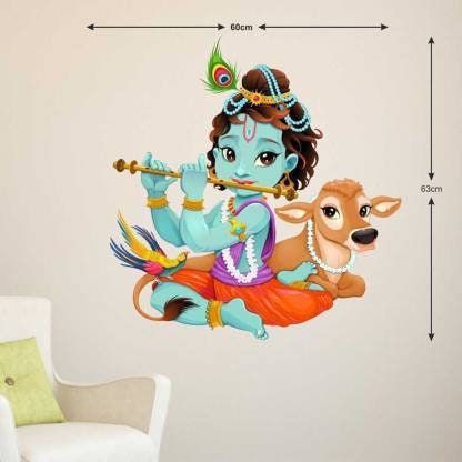 Lord Krishna with Flute wall stickers